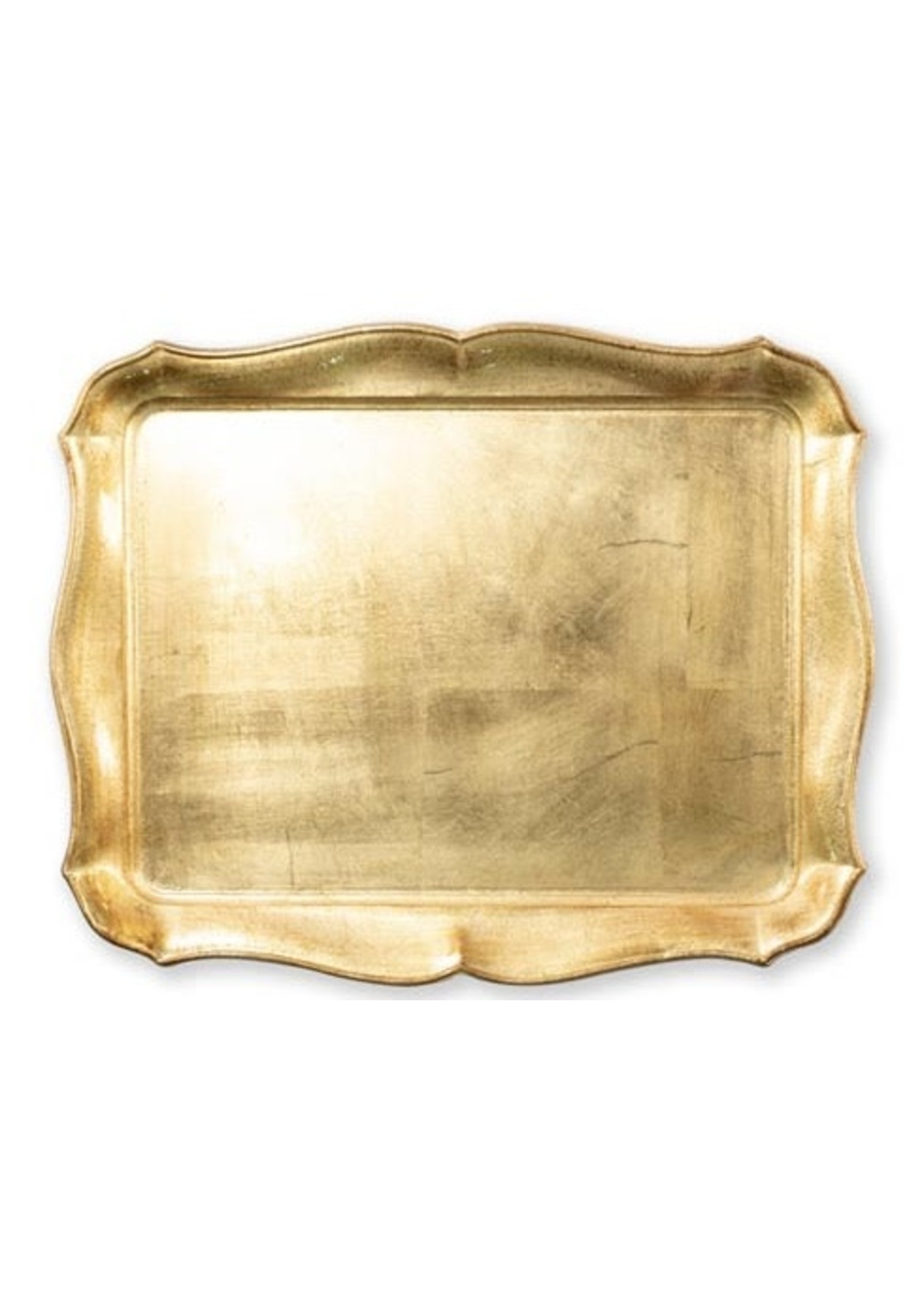 VIETRI Florentine Wooden Accessories Gold Rectangular Tray