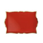 VIETRI Florentine Wooden Accessories Red & Gold Handled Small Rectangular Tray