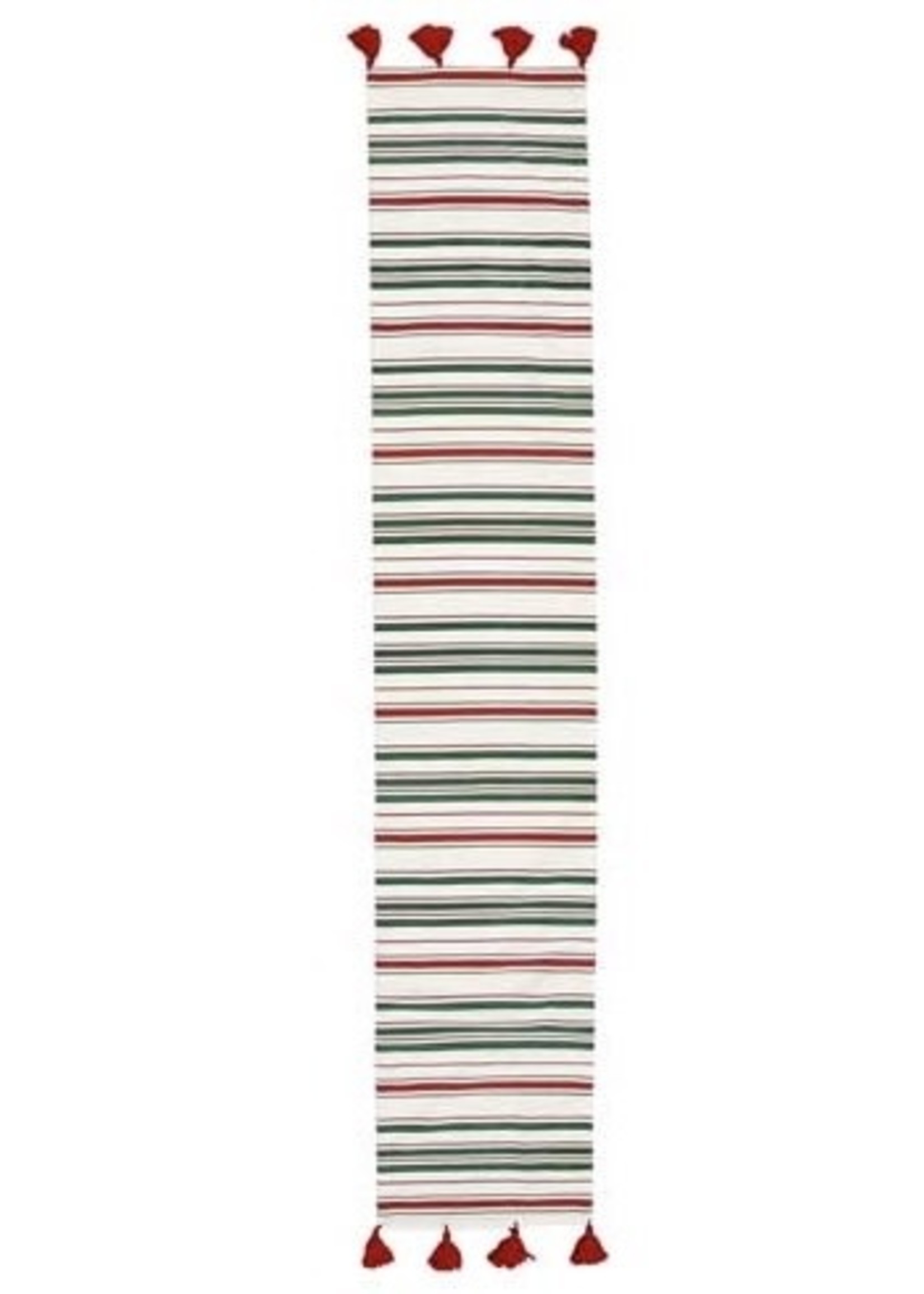 VIETRI Bohemian Linens Stripe Red/Green Runner