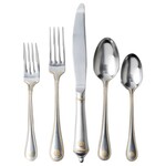 Juliska Berry & Thread Flatware Bright Satin with Gold Accents 5pc Place Setting