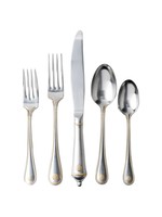 Juliska Berry & Thread Flatware Bright Satin with Gold Accents 5pc Place Setting