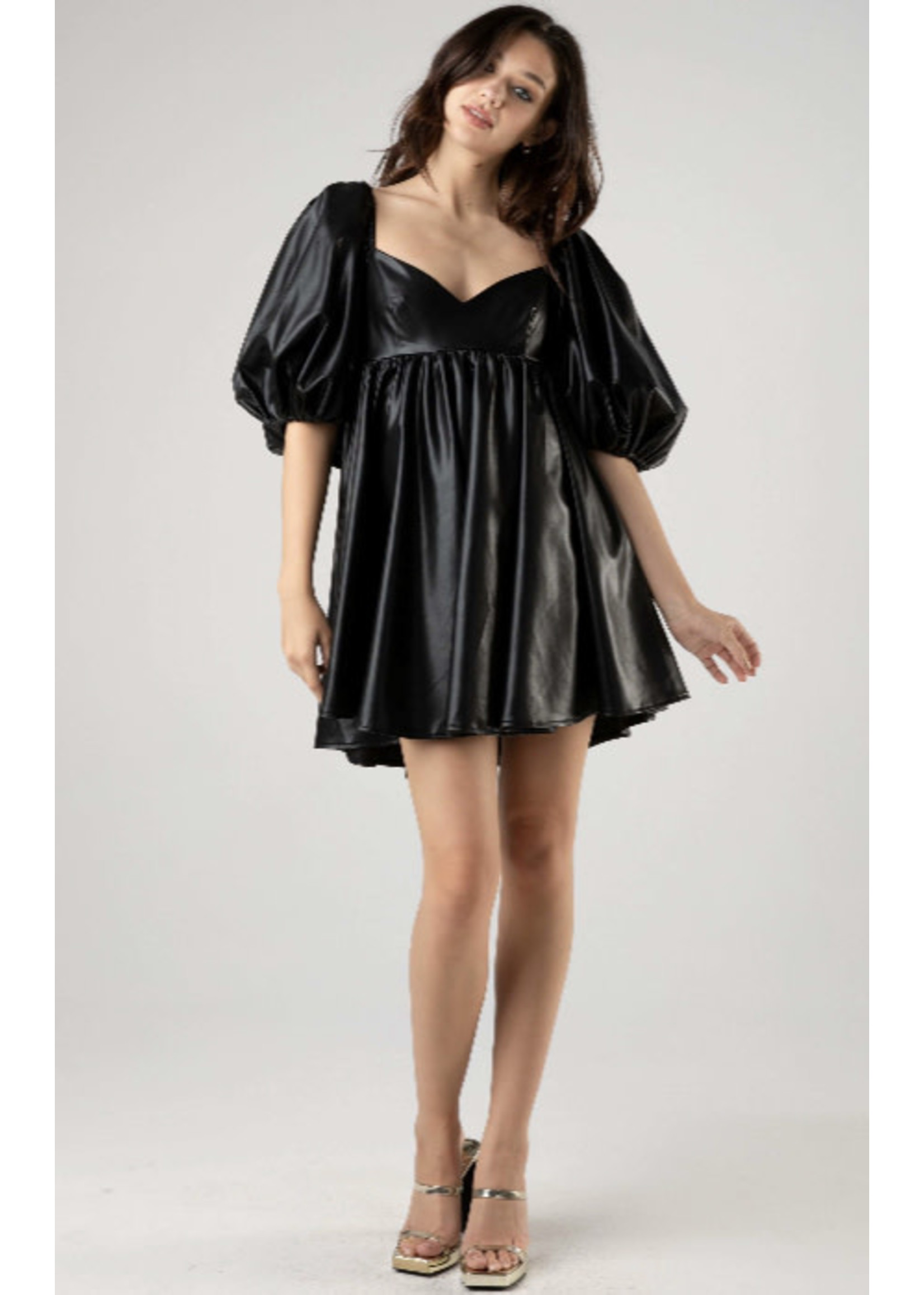 Dance & Marvel BLACK LEATHER MINI DRESS Sage & Willow