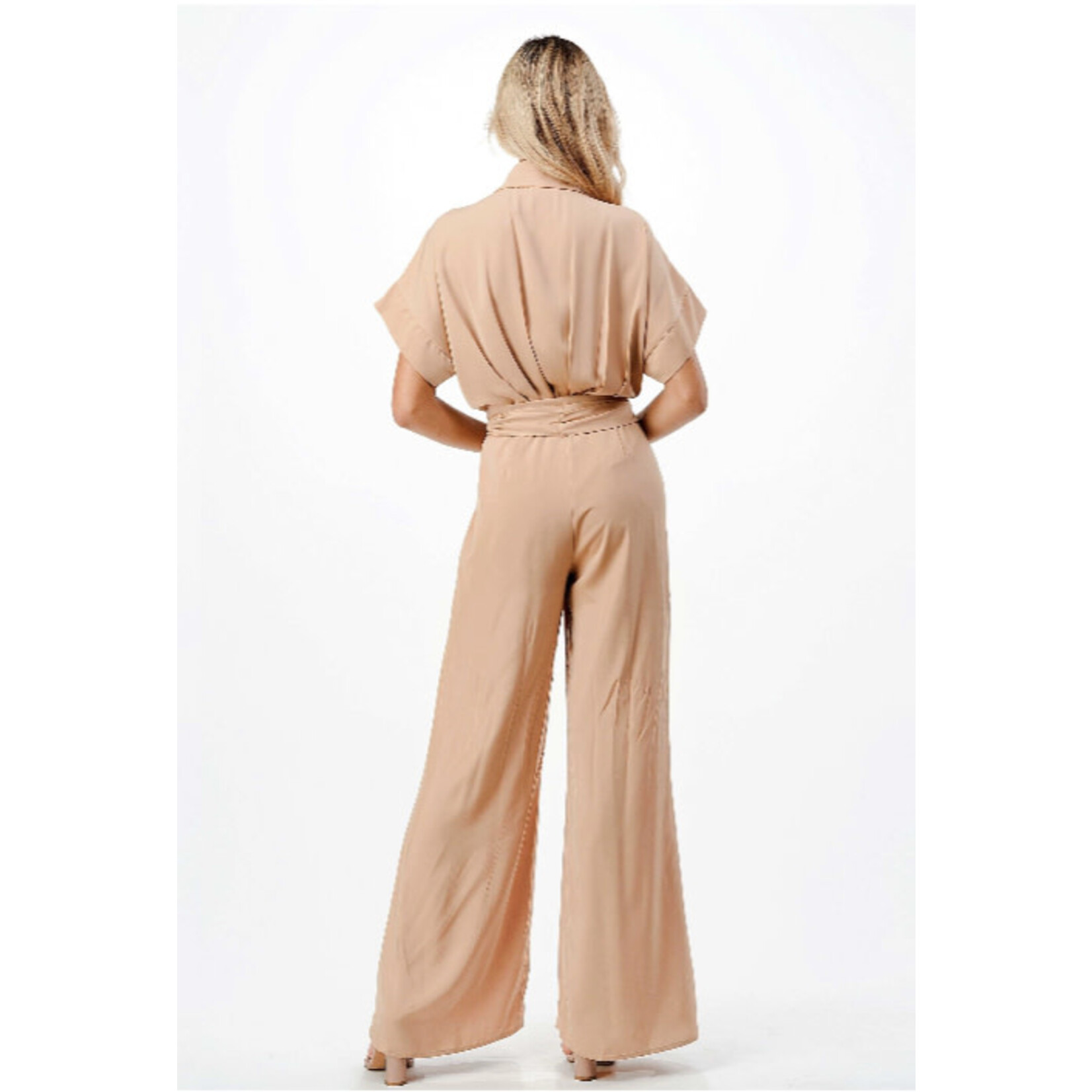 Dance & Marvel BEIGE JUMPSUIT W/ FRONT TIE