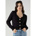 Dance & Marvel BLACK SWEETHEART CARDIGAN WITH HEART BUTTONS
