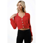Dance & Marvel RED SWEETHEART CARDIGAN WITH HEART BUTTONS