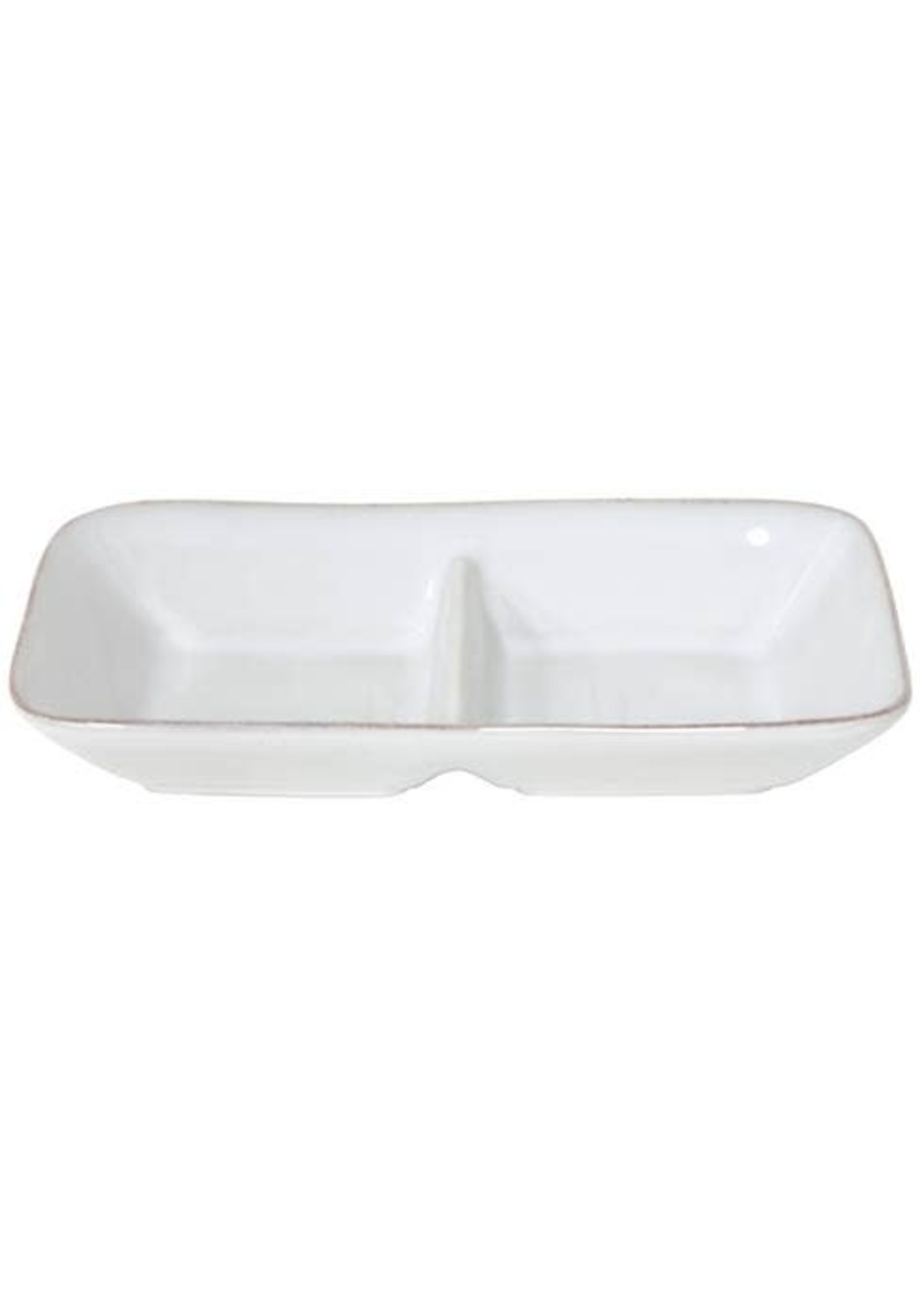 CASAFINA LIVING APARTE TRAY DBL DIVIDED 10"-WHITE