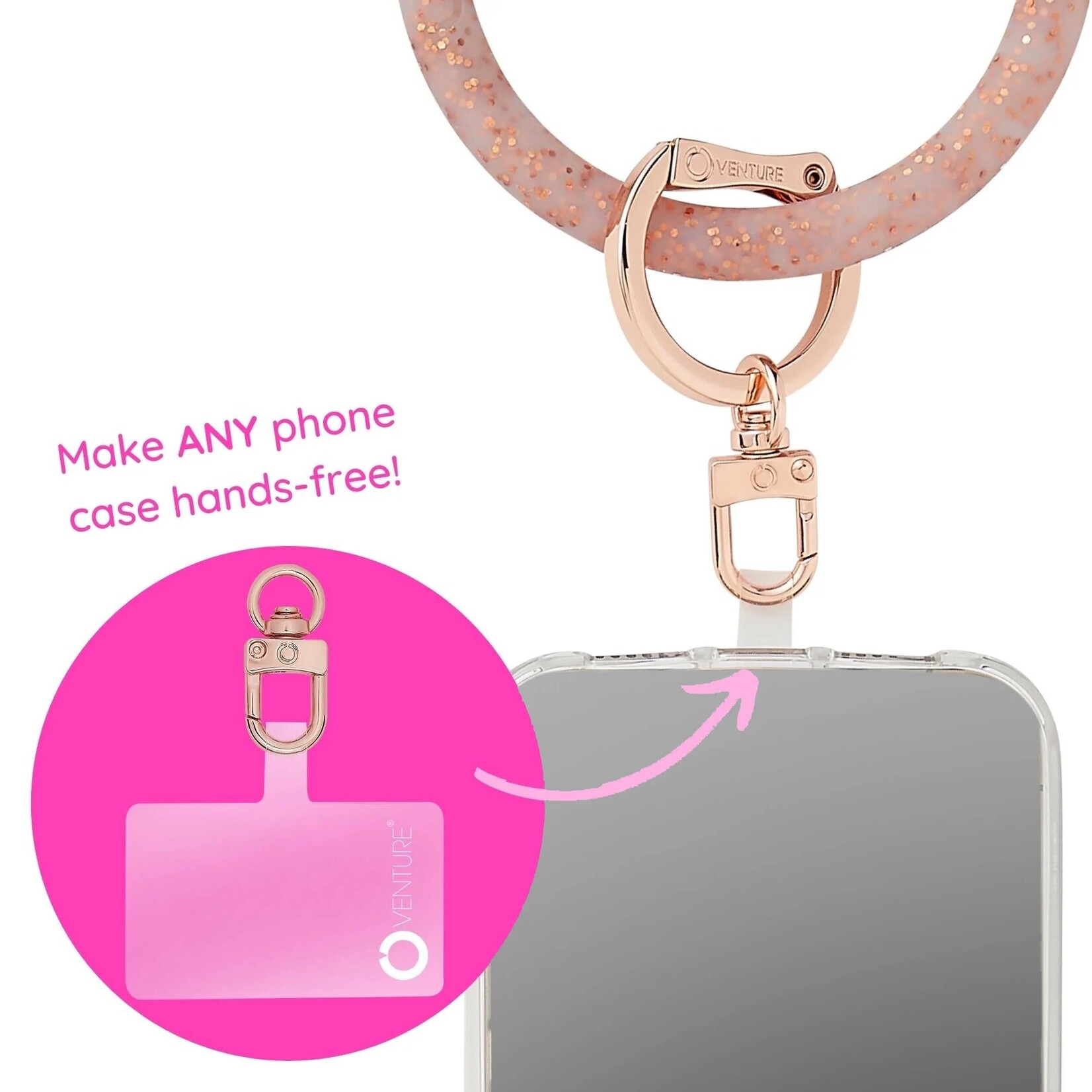 Oventure Rose Gold - The Hook Me Up™ Universal Phone Connector