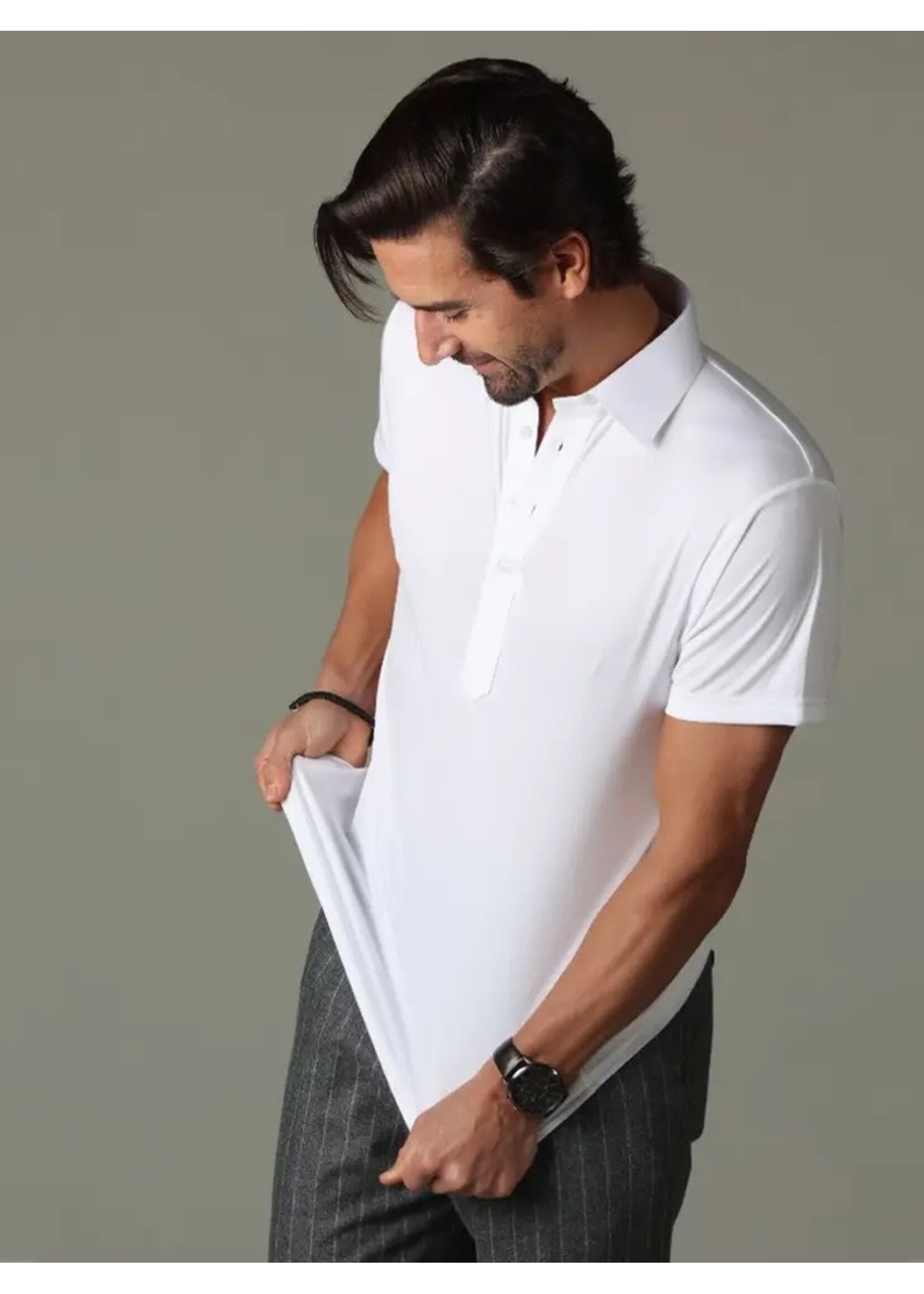 Collars & Co. Semi-Spread Collar Polo White