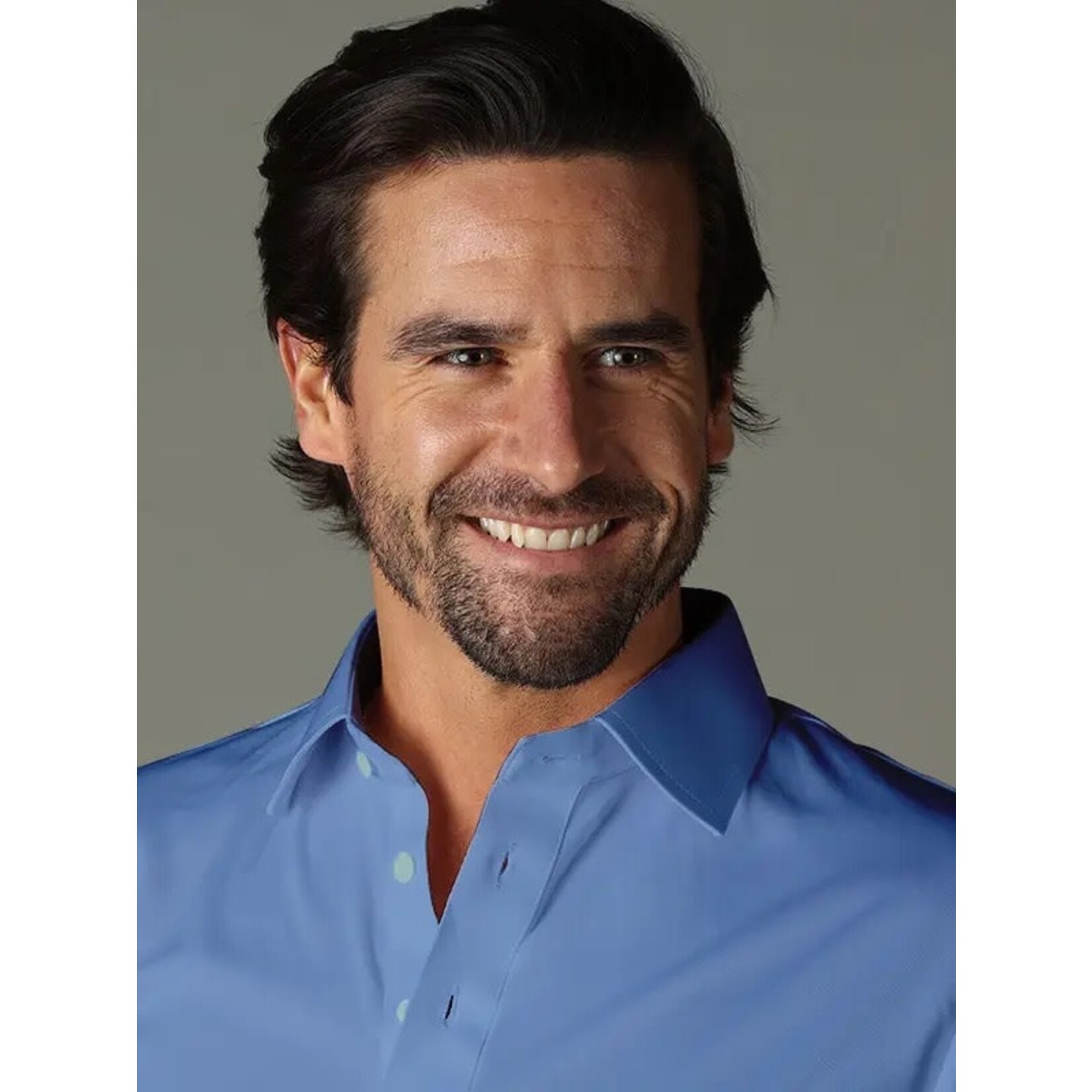 Collars & Co. Semi-Spread Collar Polo French Blue
