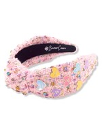 Brianna Cannon Adult Size Heart Candy Tweed Headband with Crystals