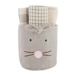 Mud Pie GRAY EASTER BUNNY TOWEL SET