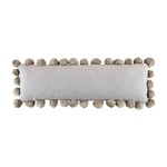 Mud Pie GRAY LONG POM POM PILLOW