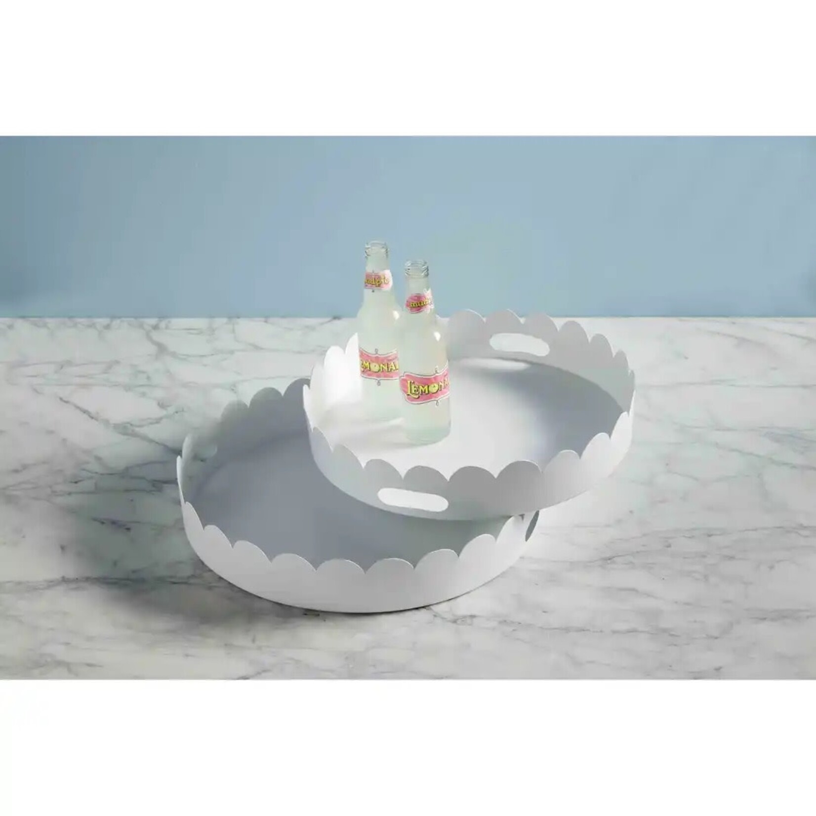 Mud Pie LARGE NESTED SCALLOP METAL TRAY