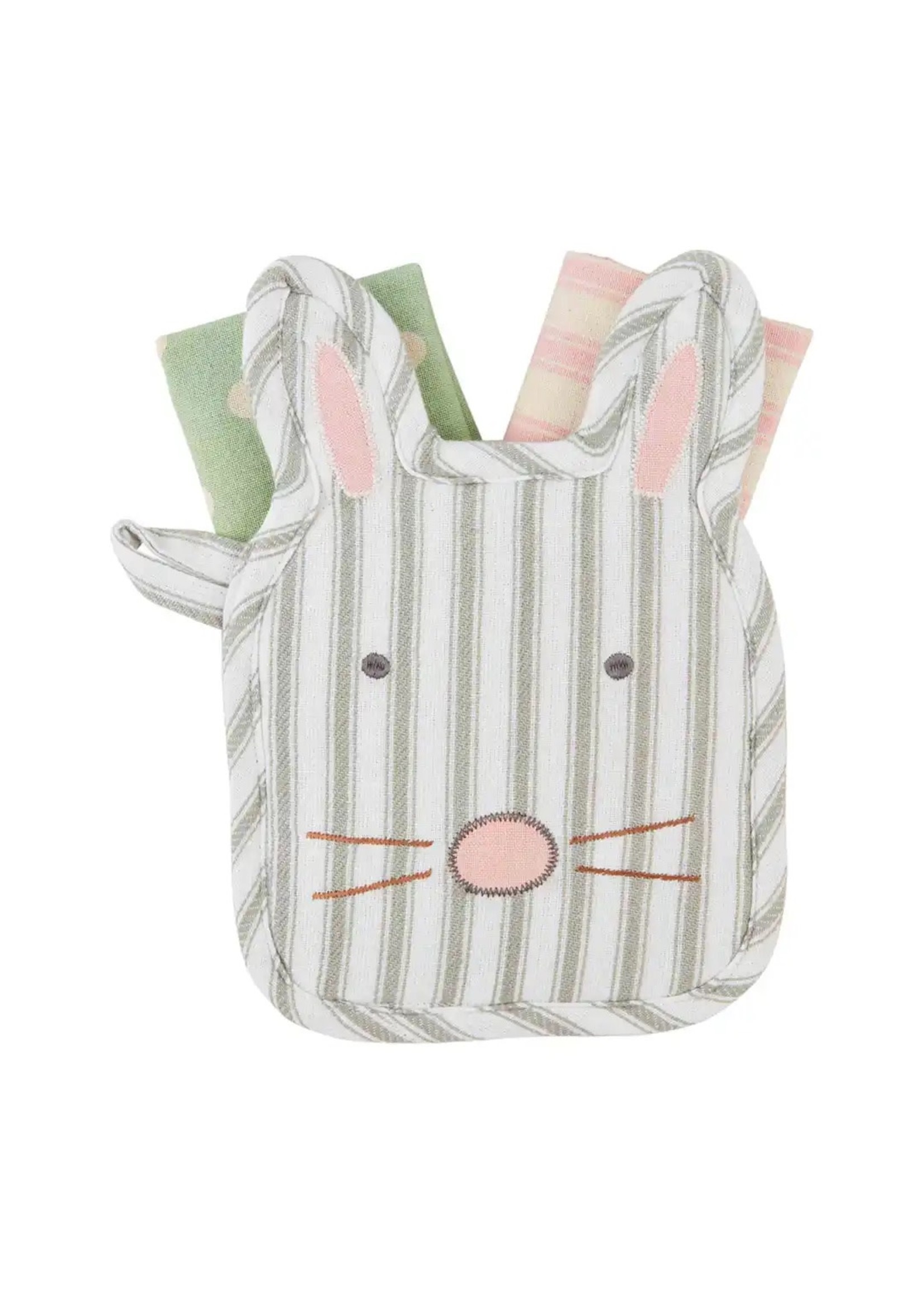 Mud Pie FACE POT HOLDER TOWEL SET