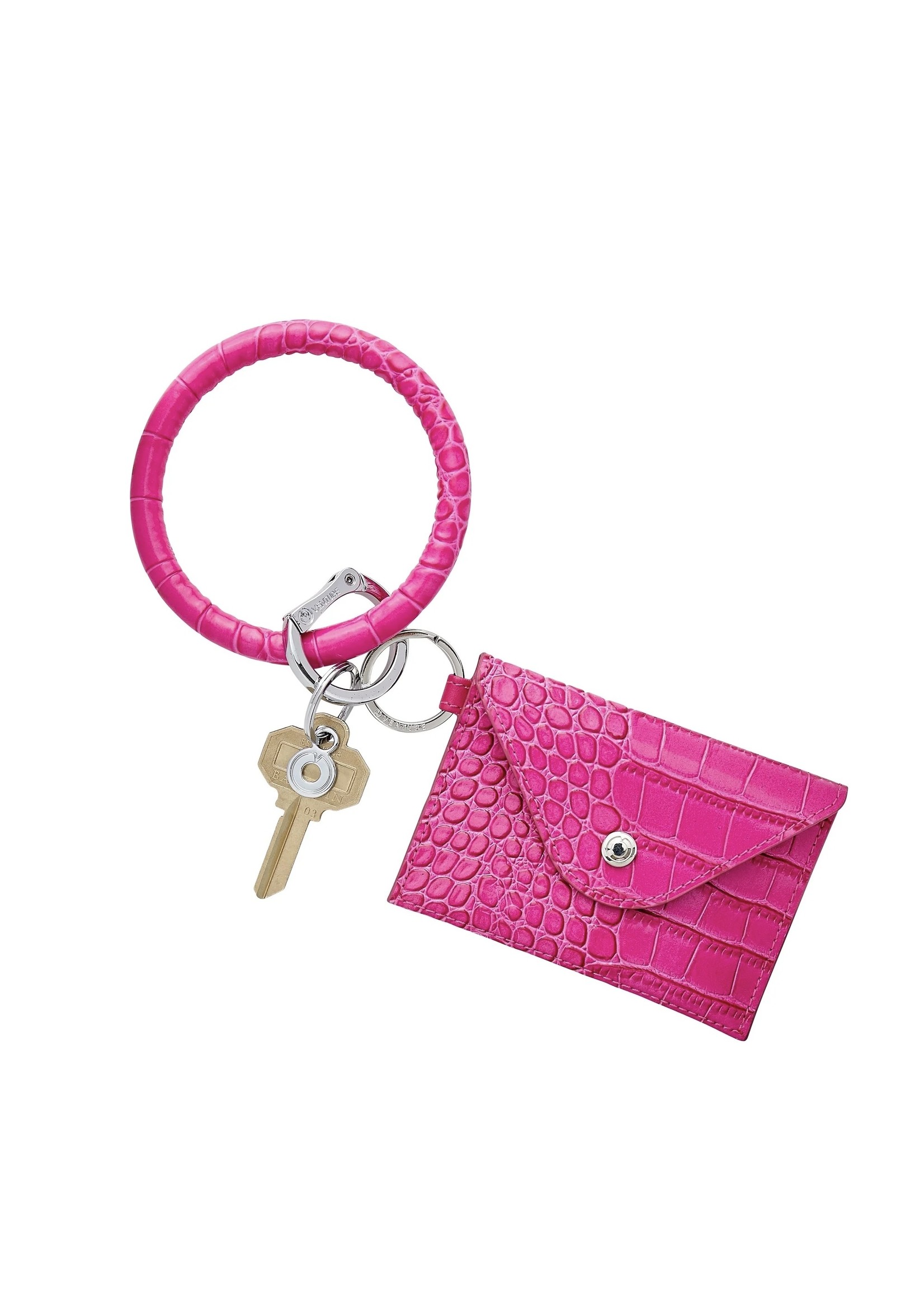 Oventure Pink Topaz Croc-Embossed - Mini Envelope Wallet