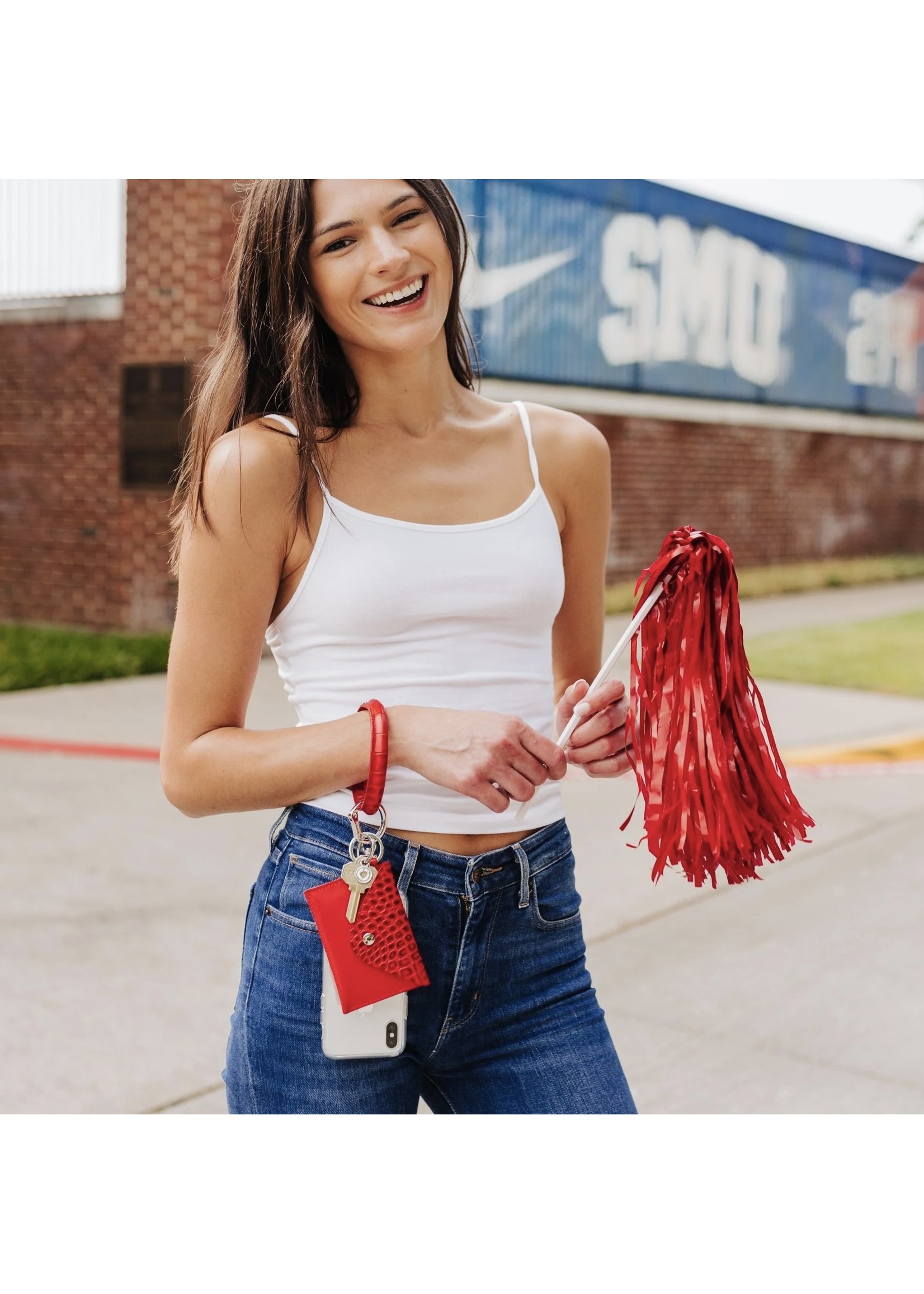 Oventure Cherry On Top Croc-Embossed - Mini Envelope Wallet