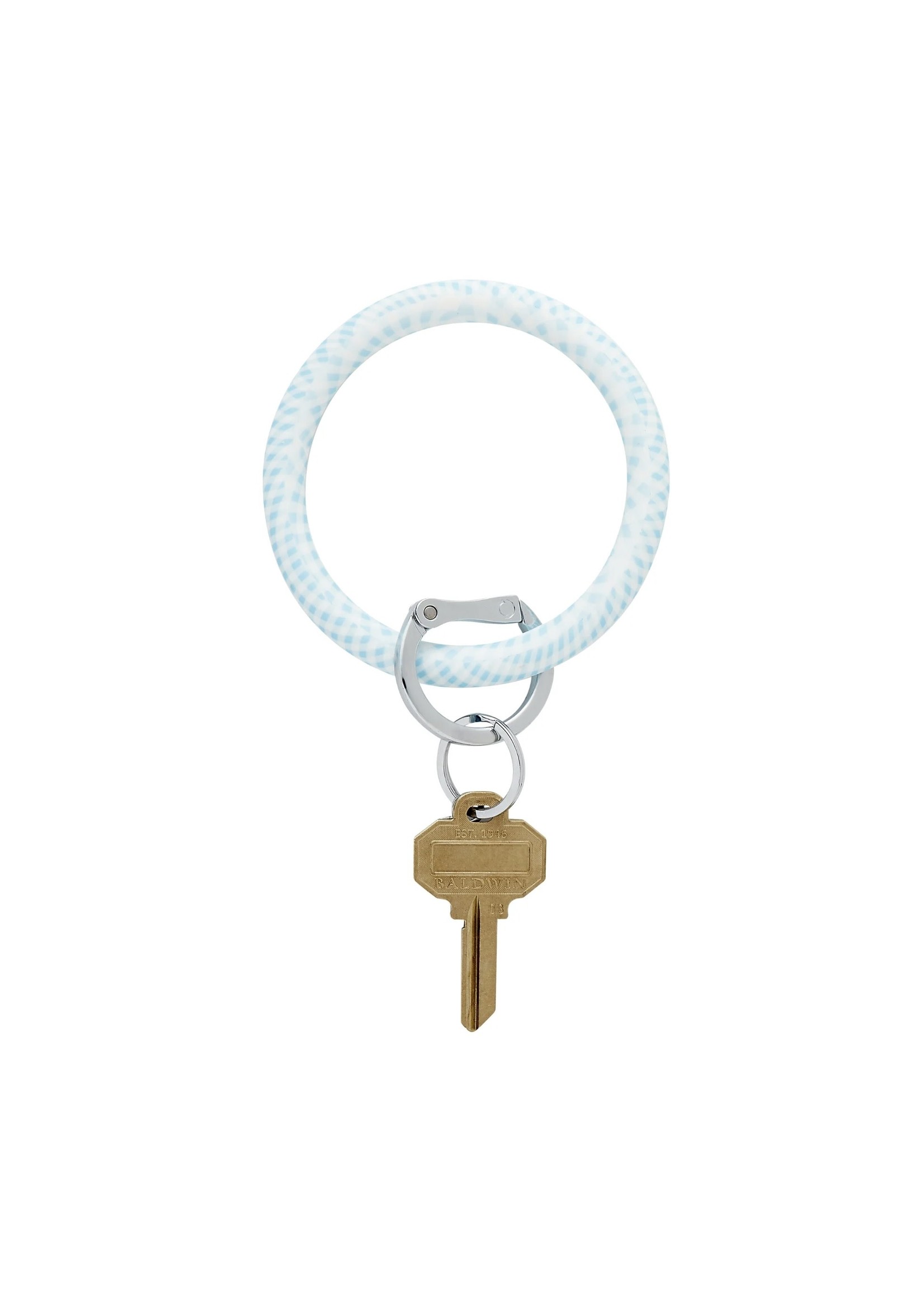 Oventure Silicone Big O® Key Ring - The Print Collection - Gingham Sweet Carolina Blue