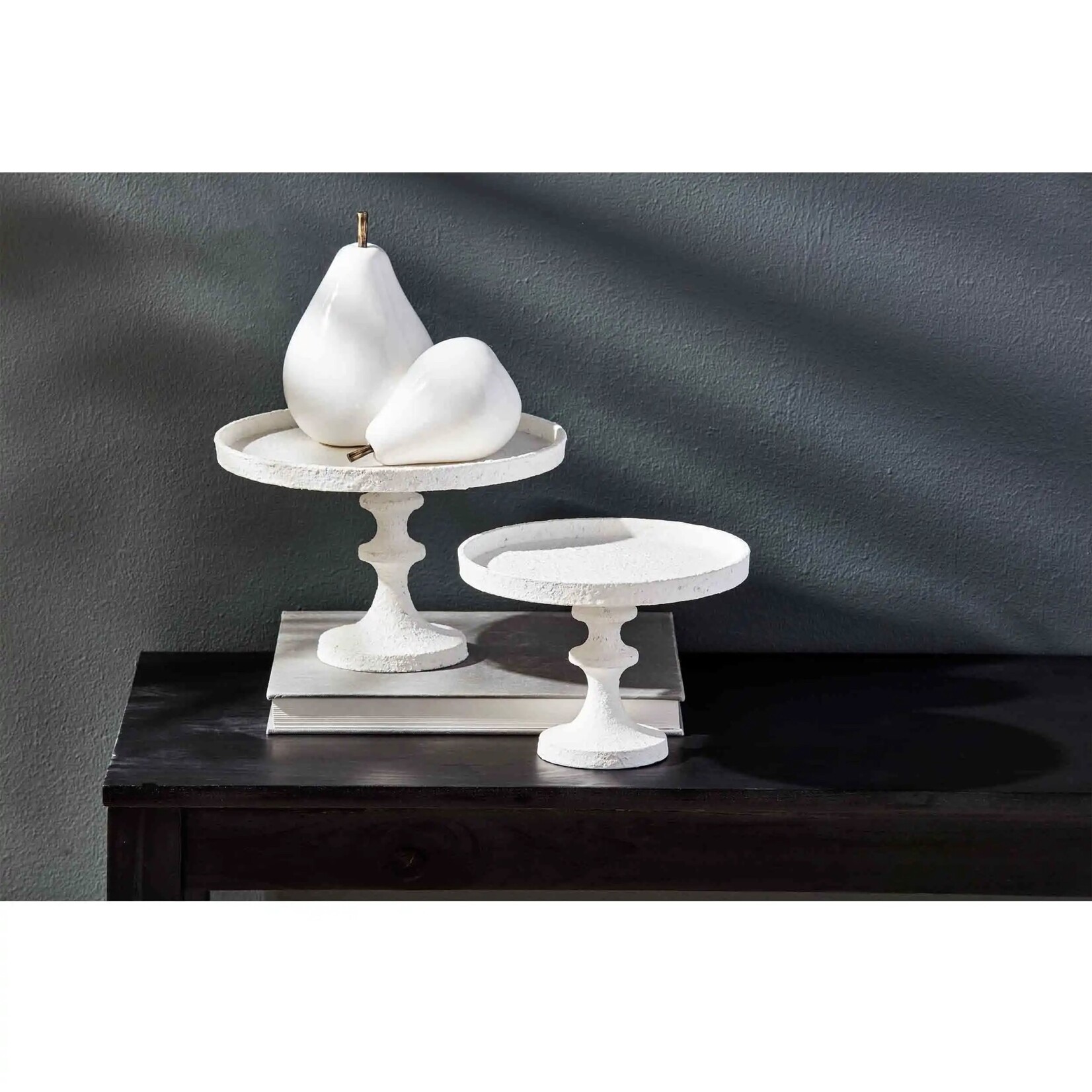 Mud Pie TALL WHITE PEDESTAL SERVER