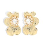 Brianna Cannon GOLDEN BLOOM STATEMENT EARRINGS IN WHITE