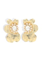 Brianna Cannon GOLDEN BLOOM STATEMENT EARRINGS IN WHITE