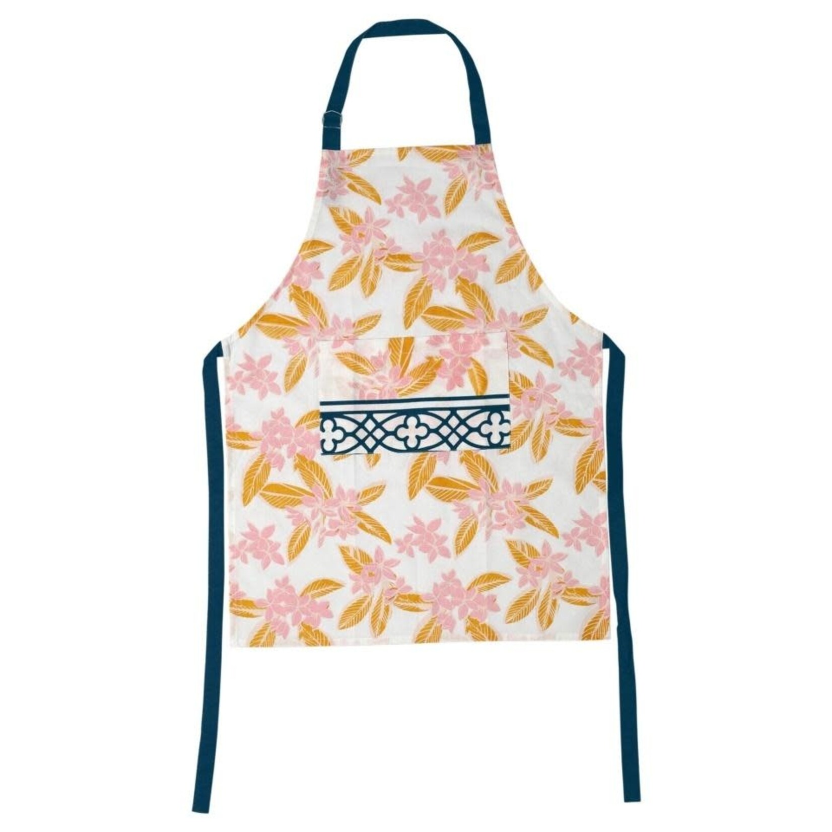 VIETRI Bohemian Linens Navy/Pink Apron