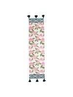 VIETRI Bohemian Linens Navy/Pink Table Runner