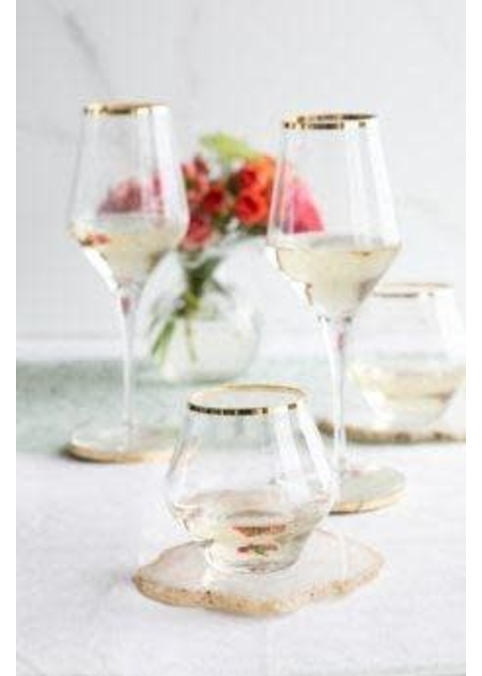 VIETRI Contessa Gold Stemless Wine Glass