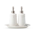 Juliska Office & Bath Berry & Thread Whitewash 3pc Kitchen Essentials Set (Soap/Lotion Dispenser & Tray)
