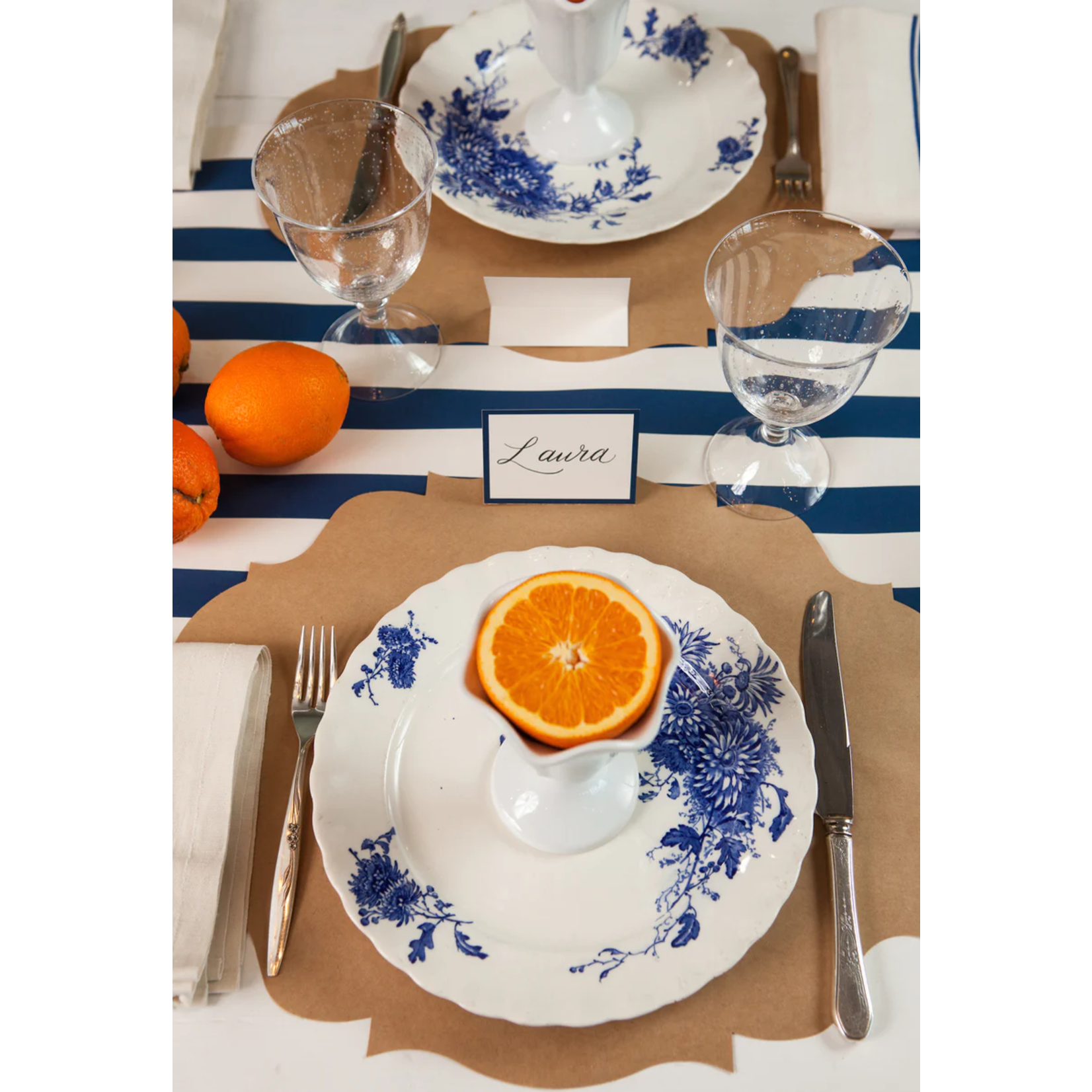 Hester & Cook Navy Classic Stripe Runner - 20" x 25'