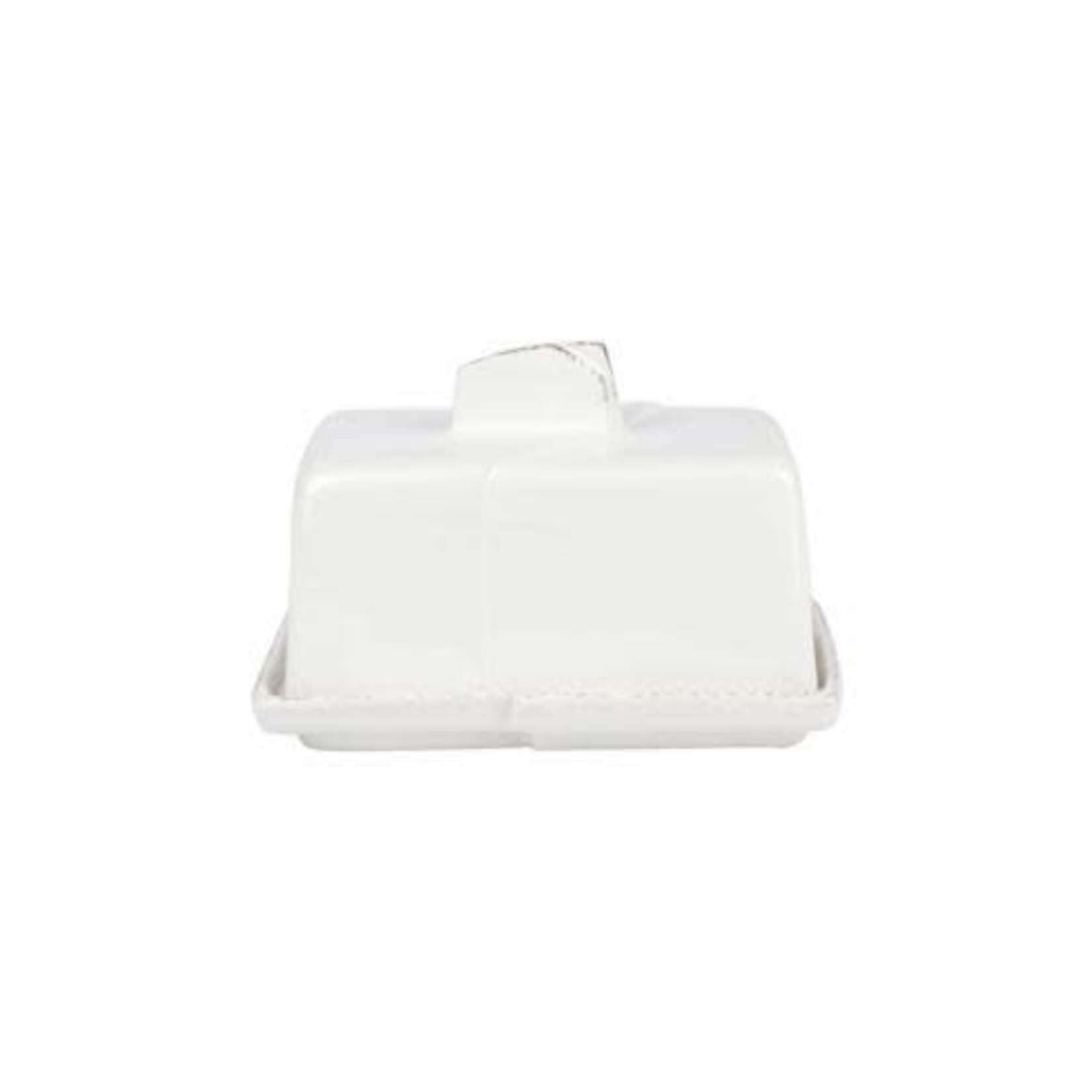 VIETRI Lastra White Butter Dish