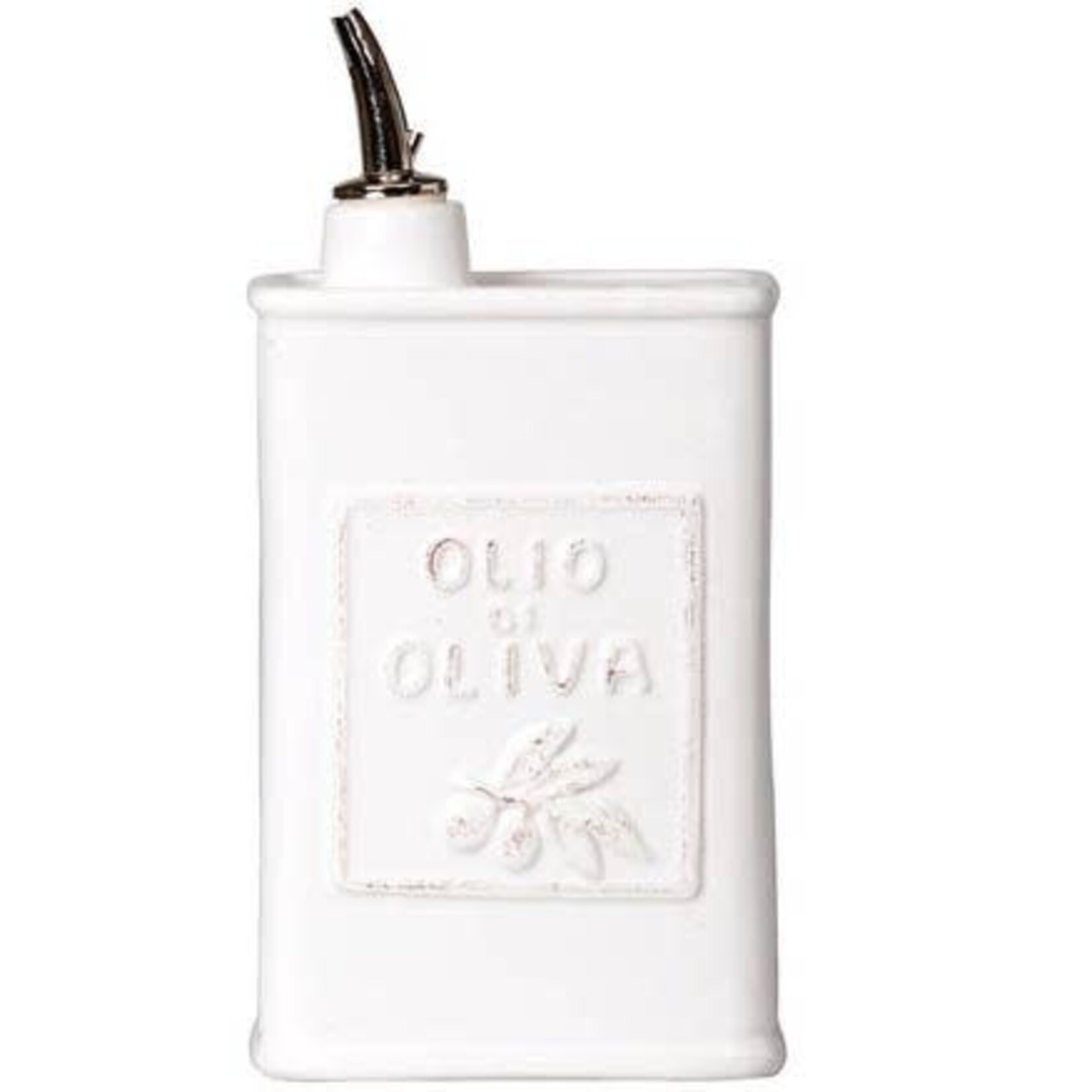 VIETRI Lastra White Olive Oil Can