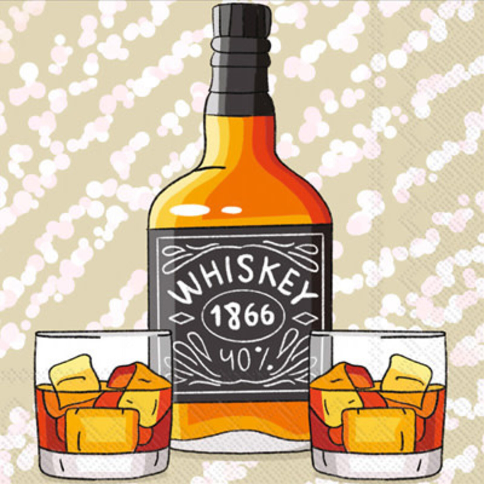 BOSTON INTERNATIONAL WHISKEY 1866 COCKTAIL NAPKIN