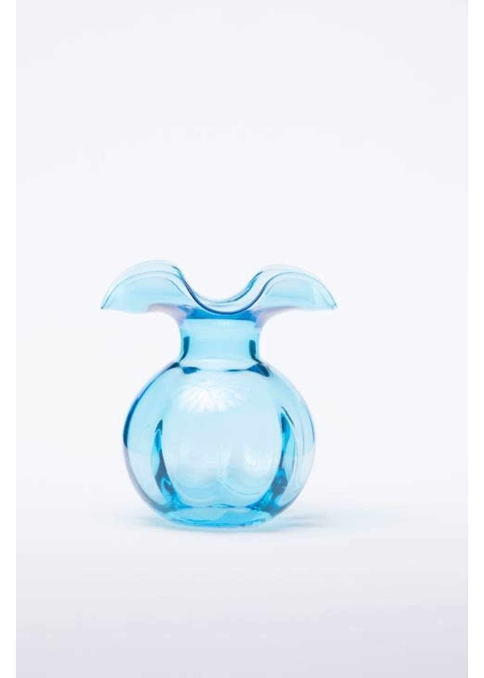 VIETRI Hibiscus Glass Aqua Bud Vase