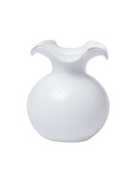 VIETRI Hibiscus Glass White Small Fluted Vase