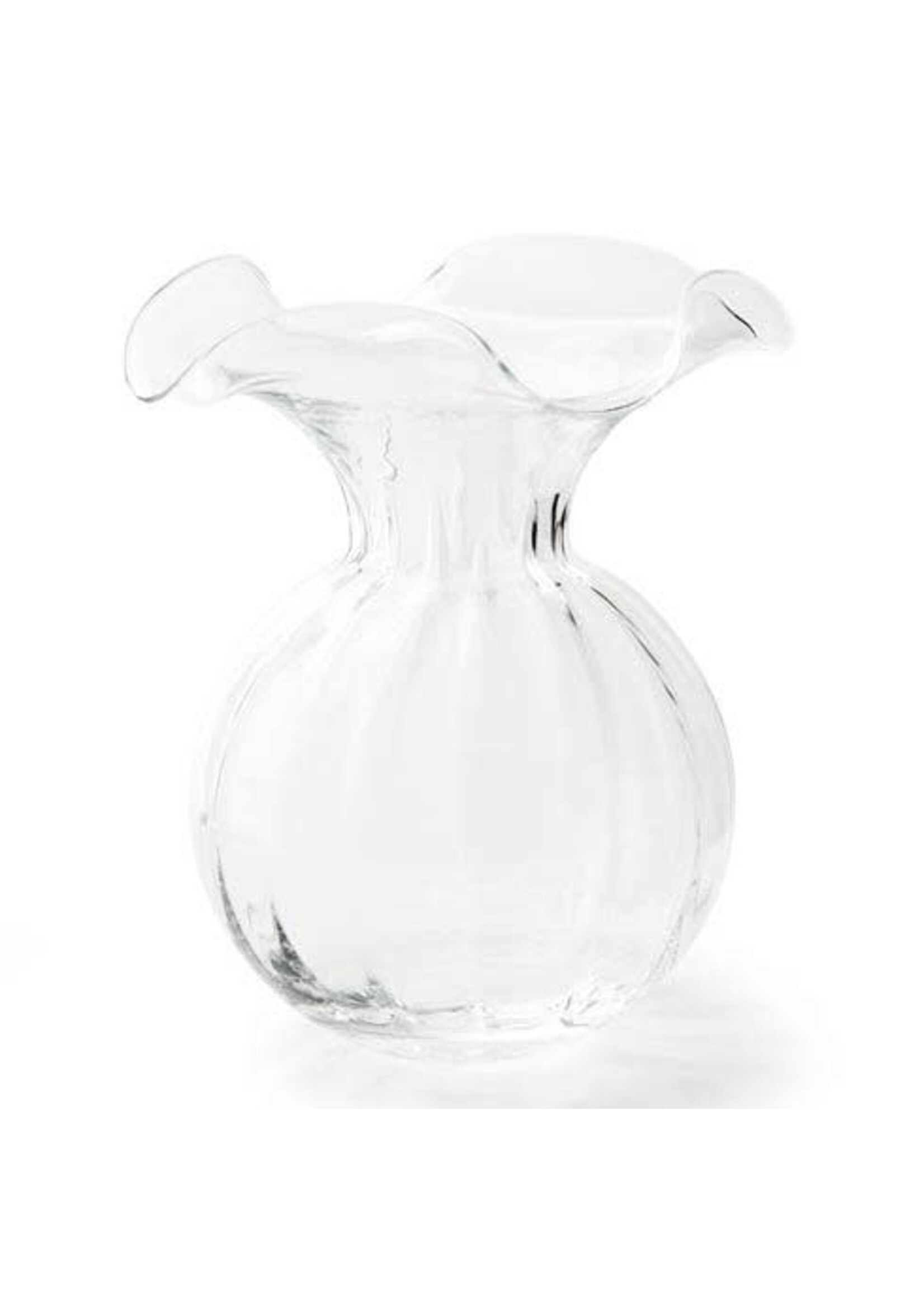 VIETRI Hibiscus Glass Clear Large Fluted Vase