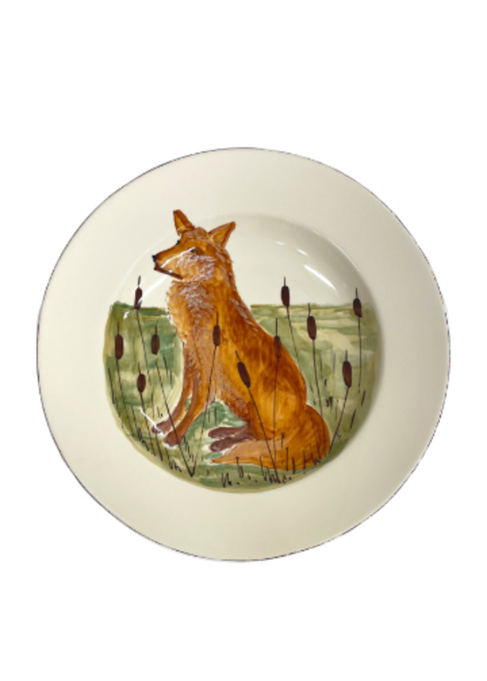 VIETRI Wildlife Fox Rimmed Round Platter