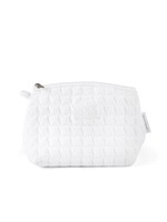 Silk Story Quilted Rayon-Poly Toiletry Bag in White