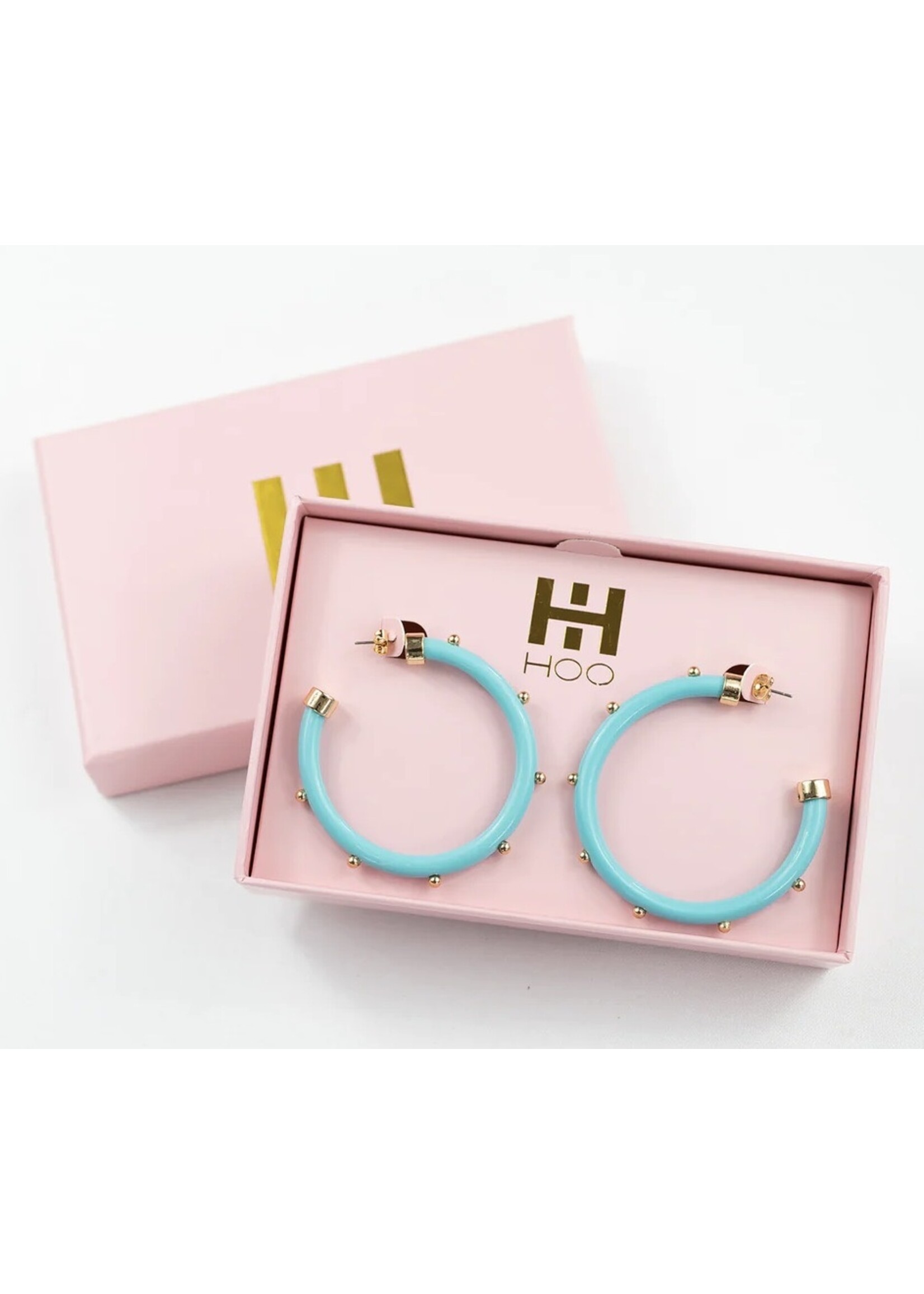 Hoo Hoops Hoops - Turquoise with Gold Balls