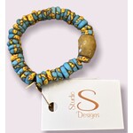 Studio S Designs Studio S Turquoise Gold Stretch Bracelet