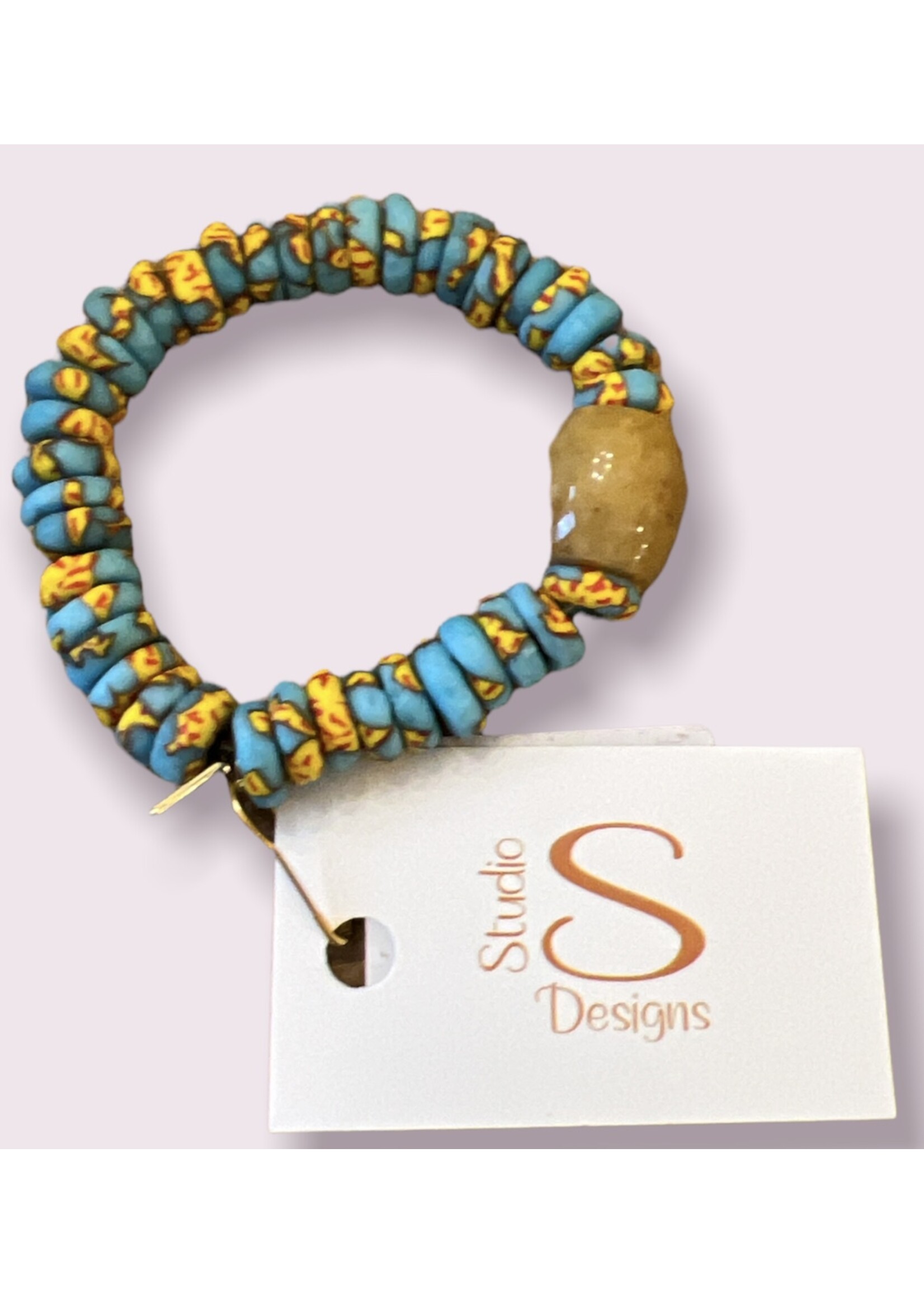 Studio S Designs Studio S Turquoise Gold Stretch Bracelet