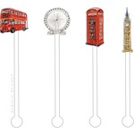 Acrylic Sticks LONDON PHONE BOOTH/LONDON BUS ACRYLIC STIR STICKS COMBO