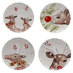 CASAFINA LIVING Deer Friends Set 4 Salad Plates 9", White