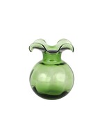 VIETRI Hibiscus Glass Dark Green Bud Vase