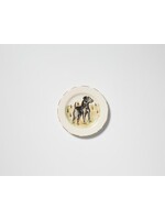 VIETRI Wildlife Black Hunting Dog Salad Plate