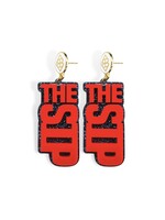 Brianna Cannon Red and Navy Glitter THE SIP Earrings