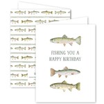 Dogwood Hill FLY FISHING TROUT BIRTHDAY CARD - Single Card