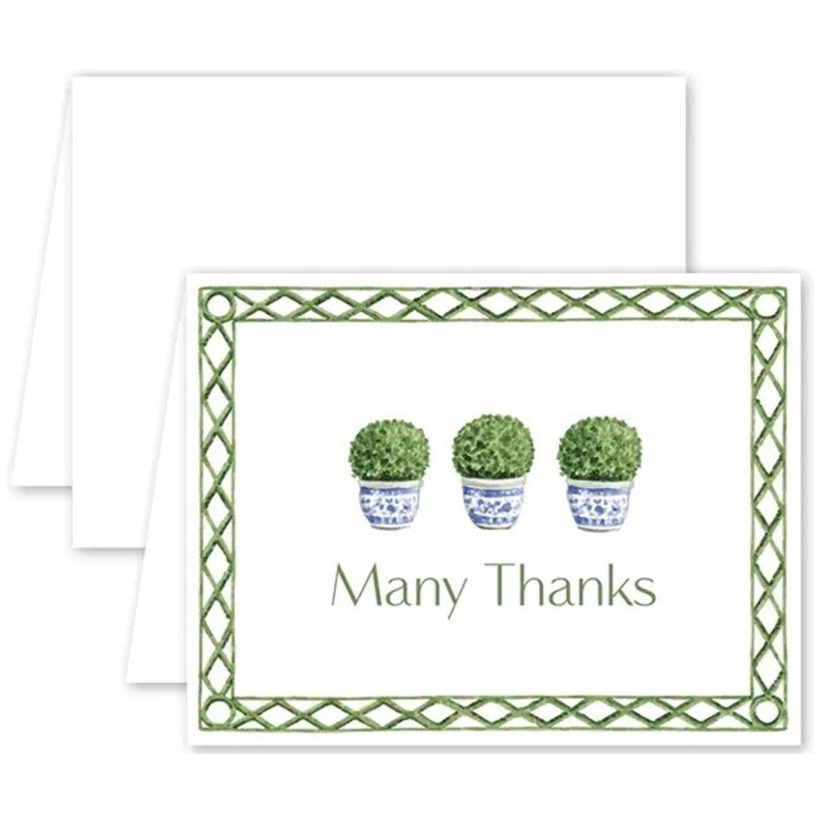 Dogwood Hill POOLSIDE TOPIARY THANKS CARD - 8 Cards/Envelopes