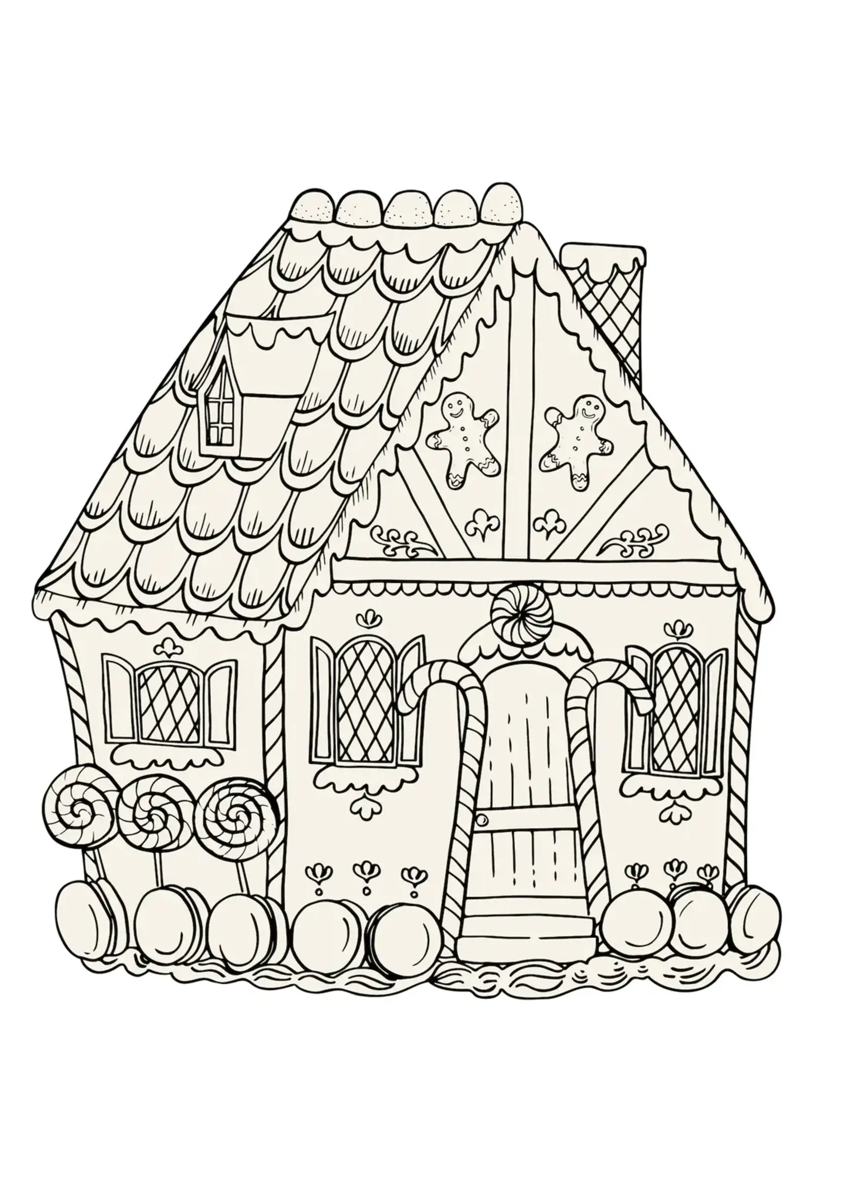 Hester & Cook Die Cut Gingerbread House COLORING Placemat - 12 Sheets