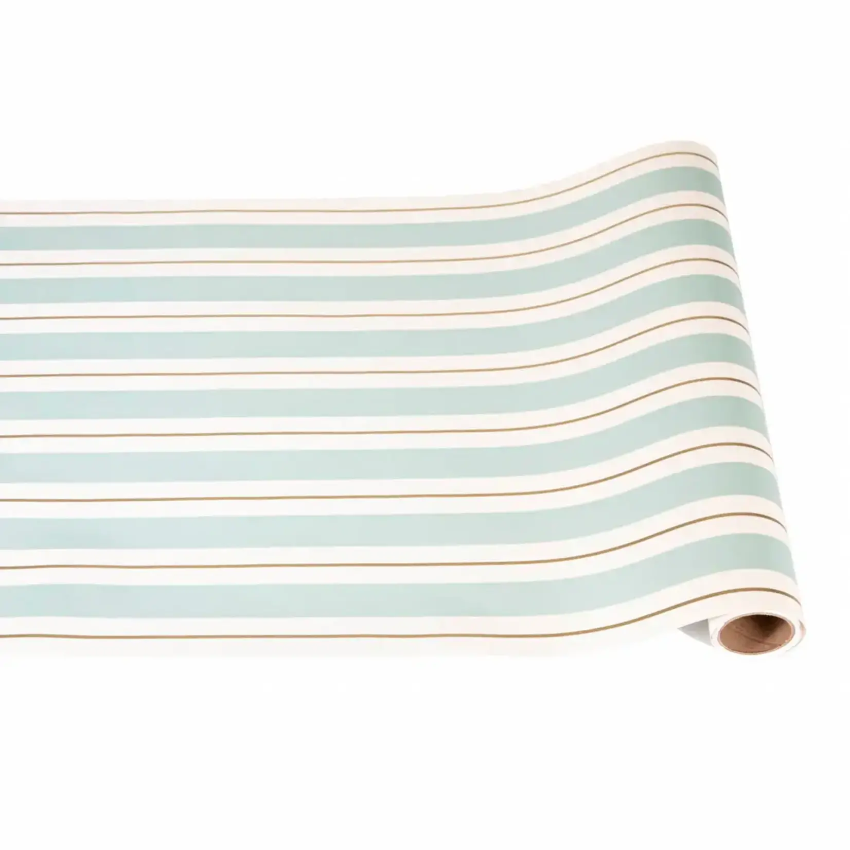 Hester & Cook Seafoam & Gold Awning Stripe Runner - 20" x 25'