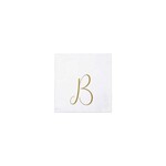 VIETRI Papersoft Napkins Gold Monogram Cocktail Napkins - B (Pack of 20)